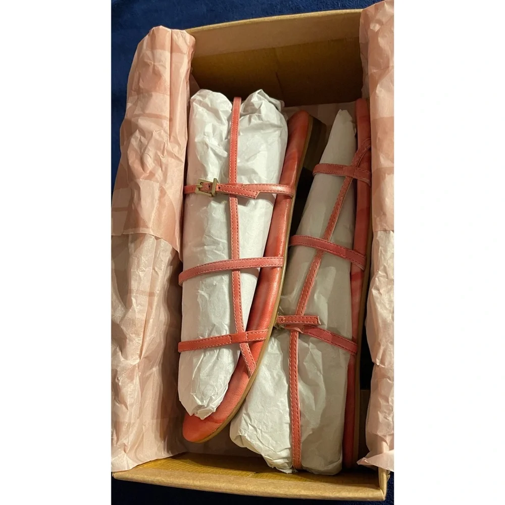 Anthropologie Ava Salmon Pink Strappy Sandals NWT Size 9 - Picture 9 of 11